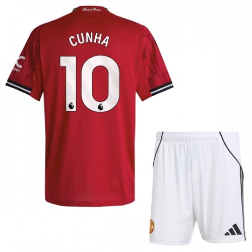 Dječji - Dresovi Komplet Manchester United Cunha 10 Domaći 2025-26 Dječji - Dresovi Komplet Manchester United Cunha 10 Domaći 2025-26